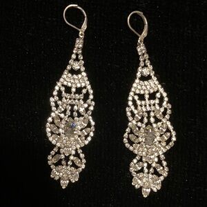 SOLD Sparkling Silver Filigree Earrings